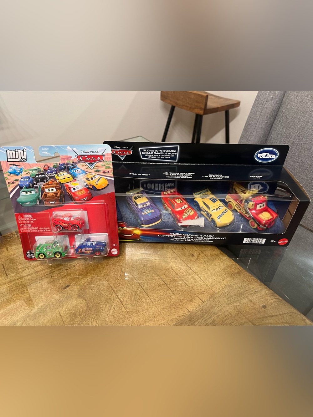 Disney Pixar Cars Glow Racers 4-Pack  & 3- pack Multicolor Toy Cars